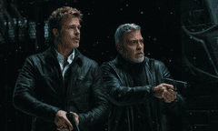 Film still: WOLFS - Brad Pitt and George Clooney