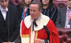 Lord Cameron of Chipping Norton at the House of Lords, London