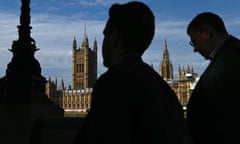 Pedestrians walk past the Palace of Westminster in central London last week.