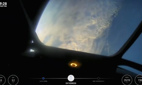 'A perfect world': billionaire's helmet cam shows moment of first ever private spacewalk