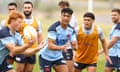 Joseph-Aukuso Suaalii during a Wallabies training session in Canberra before being selected in the Australia squad for the UK and Ireland tour.