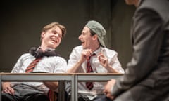 Archie Christoph-Allen and Curtis Kemlo laughing in the history boys