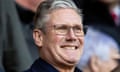 Keir Starmer watches Wolverhampton Wanderers and Arsenal at Molineux in April.