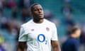 Maro Itoje looks on during an England game