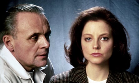 Anthony Hopkins looking at Jodie Foster