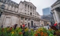 The Bank of England in the City of London financial district.