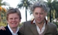 John Kennedy, left, with Bob Geldof and Harvey Goldsmith of Band Aid.