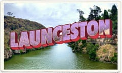 Composite for local's guide to Launceston. The image shows Cataract Gorge Toll Booth and the lavender Fields in launceston, TAS, Australia.