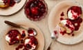 Yotam Ottolenghi's quejadas de leite milk tarts with preserved berries.