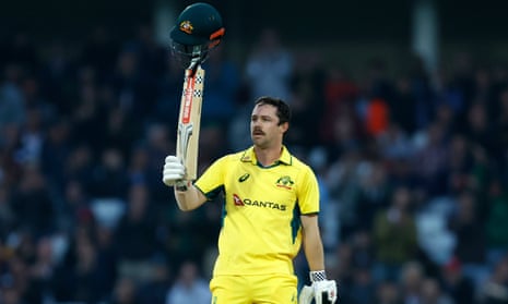 Australia's Travis Head celebrates reaching his century