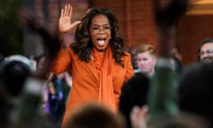 Oprah Winfrey at a campaign event for Democratic presidential nominee and US vice-president Kamala Harris, in Detroit, Michigan.