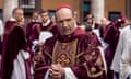 This image released by Focus Features shows Ralph Fiennes as Cardinal Lawrence in a scene from "Conclave." (Focus Features via AP)