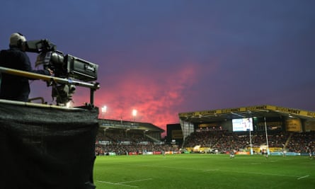 A television cameraman at work at Welford Road