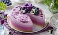 Blueberry layered cheesecake