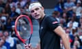 Taylor Fritz celebrates against Frances Tiafoe during their men’s singles semi-final match at the 2024 US Open