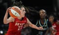 Chicago Sky forward Michaela Onyenwere, right, guards Indiana Fever guard Caitlin Clark, left, during the second half of Friday’s game.