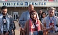 Minnesota uncommitted delegate speaks at a press conference outside the United Center, calling for the Democratic party to have a Palestinian speaker on the stage.