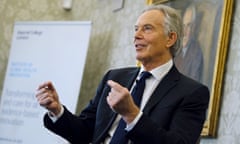 Tony Blair delivering a speech 20 January 2022.