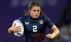 Ilona Maher runs with the ball during the Olympic Games in Paris.