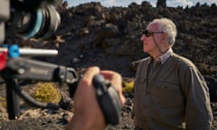 Werner Herzog on set on Lanzarote in Radical Dreamer.