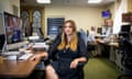 Jessica Elgot, the Guardian’s chief political correspondent, at her desk in the press room at Portcullis House, Houses of Parliament, in central London.