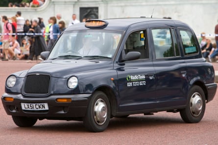 Grange’s design for the TX1 taxi, on the Mall in central London, 2009.