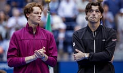 Taylor Fritz alongside Jannik Sinner after the US Open men’s final