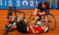 Alfie Hewett (right) congratulates Tokito Oda at the end of their thrilling gold-medal match