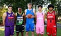 NBL Next Stars Alex Toohey, Malique Lewis, Rocco Zikarsky, Karim Lopez and Izan Almansa.