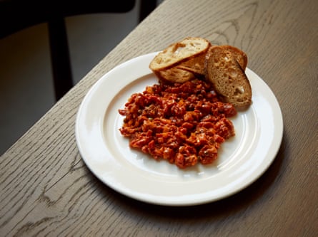 The ‘vivid’ beef tartare with smoked Espelette pepper, at Ibai, London.