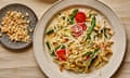 Ravinder Bhogal's Granny Smith and kohlrabi som tam with peanuts.