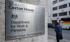 Sign outside Caxton House at the Department for Work and Pensions (DWP), on Tothill Street, London.