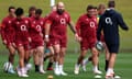 Joe Marler (centre) on England’s tour of New Zealand