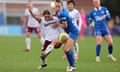 Katrina Gorry of West Ham and Aurora Galli of Everton battle for the ball