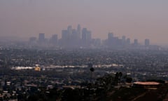 Wildfire smoke covers Los Angeles Skyline, California, USA - 26 Aug 2021<br>Mandatory Credit: Photo by Ringo Chiu/ZUMA Press Wire/REX/Shutterstock (12371979b) The downtown Los Angeles skyline is blanketed with the smoke from the wildfires, in Los Angeles, Thursday, Aug. 26, 2021. Wildfire smoke covers Los Angeles Skyline, California, USA - 26 Aug 2021