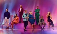 The BBC Olympics presenters Fred Sirieix, Isa Guha, Hazel Irvine, Clare Balding, Gabby Logan, Jeanette Kwakye, JJ Chalmers and Laura Kenny.