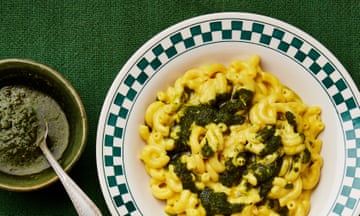 Meera Sodha's mac and cheese with parsley and garlic oil.