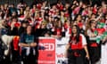 The singing area of Arsenal fans before Sunday’s WSL game against Manchester City