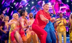 The Strictly dancers applaud Paul Merson's moves.