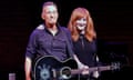 Bruce Springsteen and Patti Scialfa in 2021, during a performance of Springsteen on Broadway.