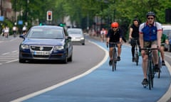 Bikes on cycle lanes in London