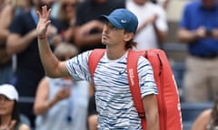 Alex de Minaur bids farewell to the crowd after his US Open quarter-final defeat to Jack Draper.