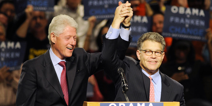 Former President Bill Clinton with former Sen. Al Franken