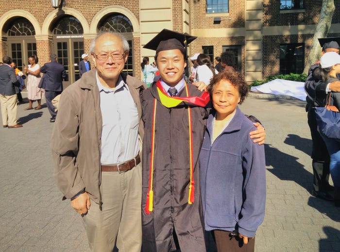 Eric Jiang and his parents