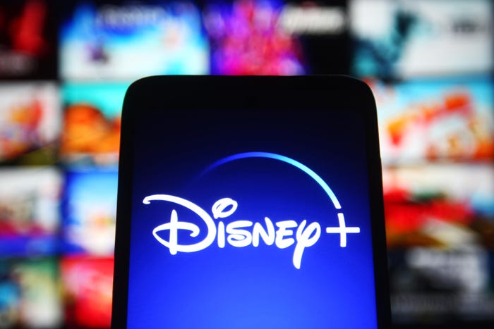 Disney logo displayed on a phone