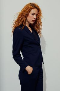 Blazer ajusté - Bleu marine - FEMME | H&M CA