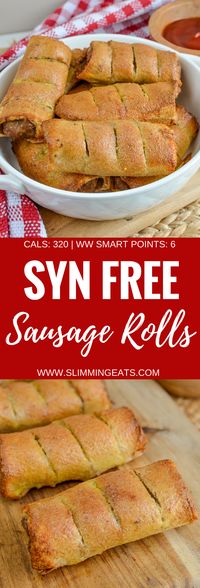 Slimming Eats Syn Free Sausage Rolls - dairy free, Slimming World and Weight Watchers friendly