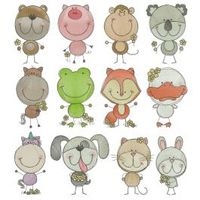 Scribble Critters FilledDesigns by JuJu Exclusive4x4 5x712 super cute critters in a variable filled stitch with