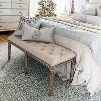 Tufted Traditional Wood Bench |