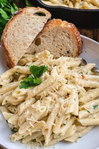 Penne noodles or penne pasta are great with any sauce. They’re robust enough to hold anything. This recipe comes together really quickly, so have all your ingredients ready. If you are looking for penne pasta recipes, be sure to try this one.